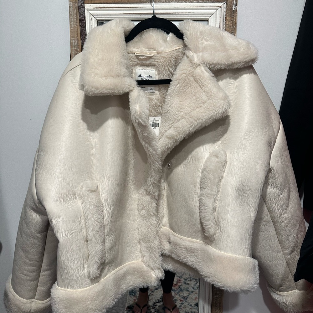 Abercrombie faux leather bomber